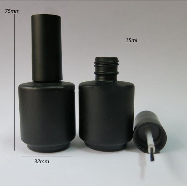

fedex 50 x 15ml black empty nail polish bottle, 15cc black nail enamel bottle, black glass bottle with brush cap