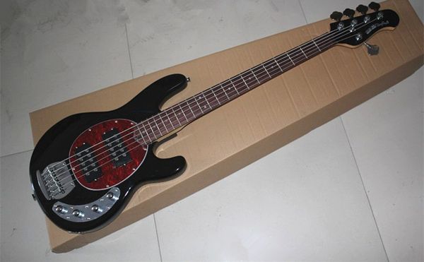 

Top Quality 9V Active Pickup Black Music Man Ernie Ball Sting Ray 5 Strings Electric Bass Guitar Musicman Free Shipping