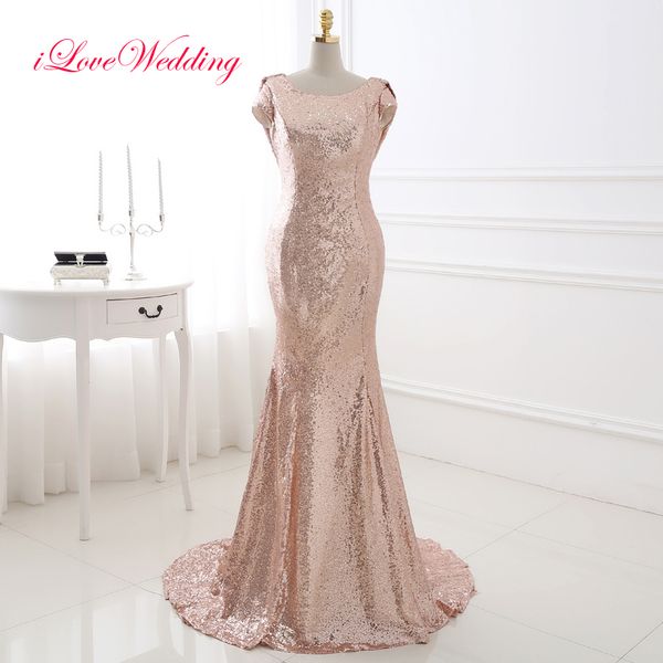 

sparkly sheer sequins mermaid evening dress jwel neck elegant real image occasion formal prom party dresses short sleeve evening gown, Black;red