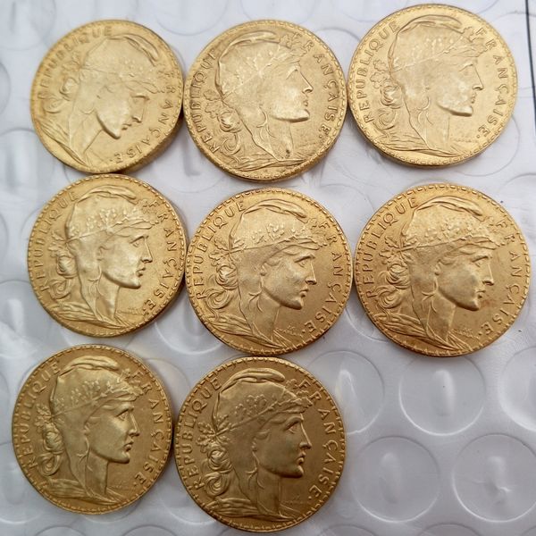 

Франция 20 франков полный комплект(1907-1914) 8 шт. петух золото копия монеты бесплатно