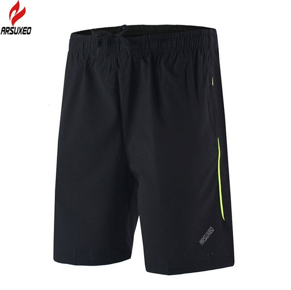 

wholesale- arsuxeo outdoor summer sports shorts training fitness riding jogging men's athletics male black boxers quick drying short sh, Black;blue