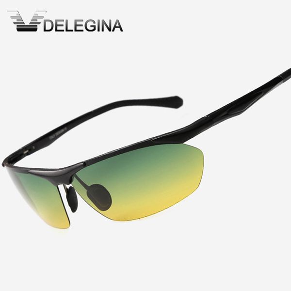 

wholesale- 5 colours day night vision polarized glasses men yellow lenses sunglasses points for driving driver, White;black
