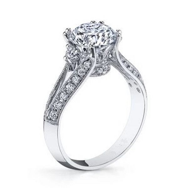 

vecalon 4 prong fashion women ring 2ct diamond cz 925 sterling silver jewelry engagement wedding band ring for women, Slivery;golden