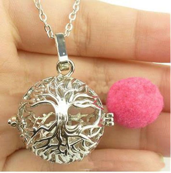 

wholesale heart flower metal volcanic stone essential oil necklace diffuser lockets diffuser jewelry scent locket openwork aromatherapy, Silver