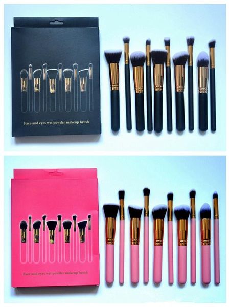

Makeup bru h co metic foundation bb cream powder blu h 10 piece makeup tool black pink dhl gift