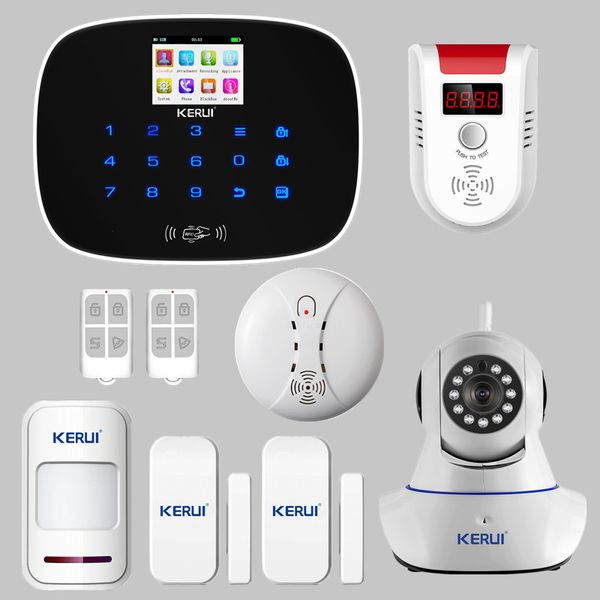 Ls111 Best Kerui G19 App Control Sms Call Gsm Alarm System Door Window Sensor Open Remind Curtain Infrared Pet Inmune Pir Detector Security Burglar