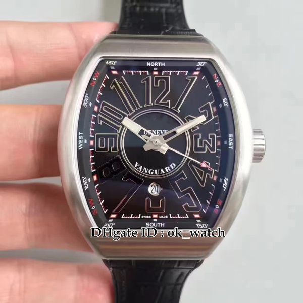 

4 styles new vanguard v45 sc dt nr br men's eta 2824 automatic watch black dial gents sport watches, Slivery;brown