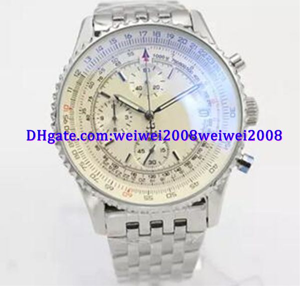 

luxury watch Â chronograph quartz white dial men's watch silver stainless steel belt siliver skeleton men's wristwatch, Slivery;brown
