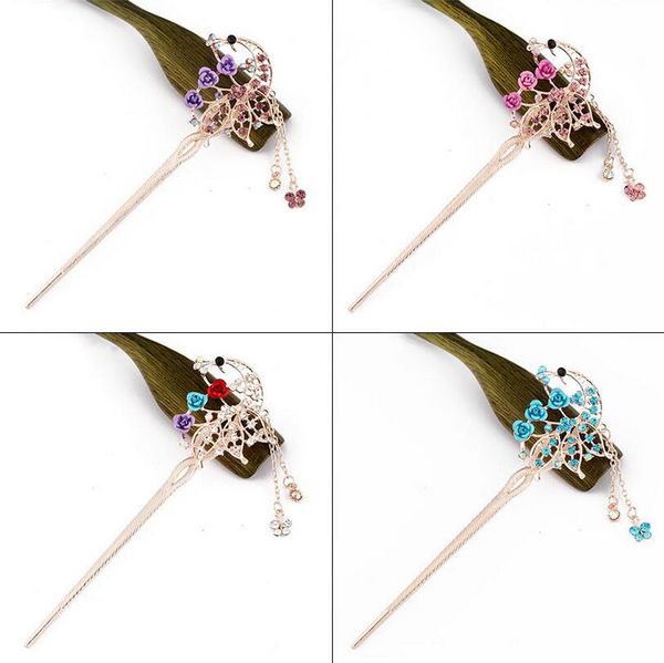 

retro tassel headdress rosette hairpin hairpin fashion fresh step shake hairpin dmfz023 mix order pieces a lot, Golden;silver