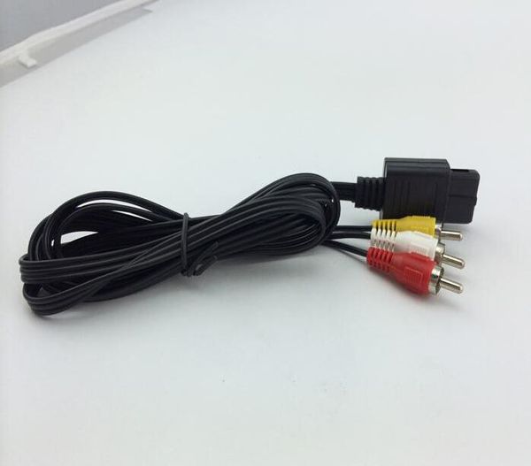 180 CM AV TV RCA Cabo de Vídeo Cabo Para Game Cube / 3RCA Para SNES GameCube / Para N64 64 Atacado 200 Pçs / lote