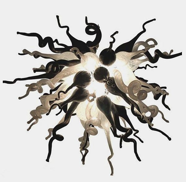 

style artistic white black murano glass chandeliers led flush mounted indoor living roon blown glass chandelier lighting