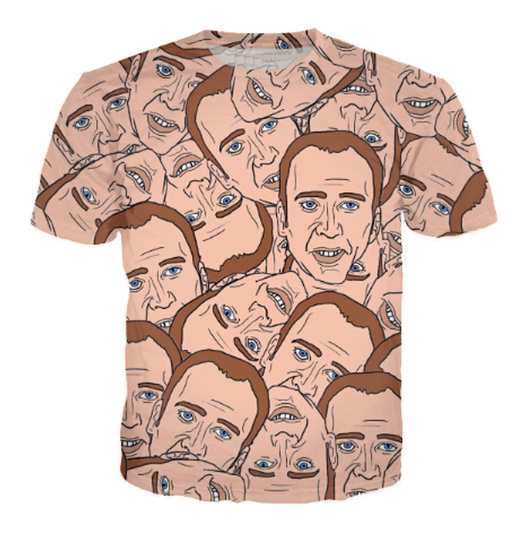 

fashion mens/womans nicolas cage crazy t-shirt summer style funny 3d print casual t-shirt aa348, White;black