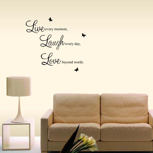 Live Laugh Love Vinyl Wall E Stickers Personality Decals Removable Art Bedroom Sitting Room Decor Diy Sticker Es