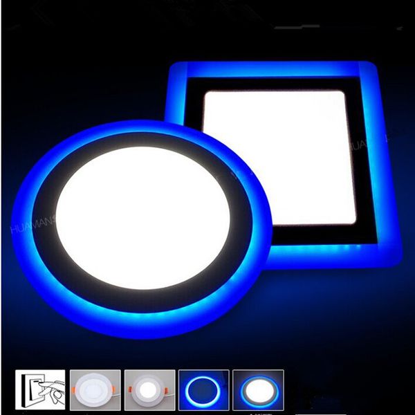 

led 6w 9w 16w led panel downlight led blue white recessed ceiling light smd2835 painel lights 3 modes changeable lighting ac85-265v ce ul