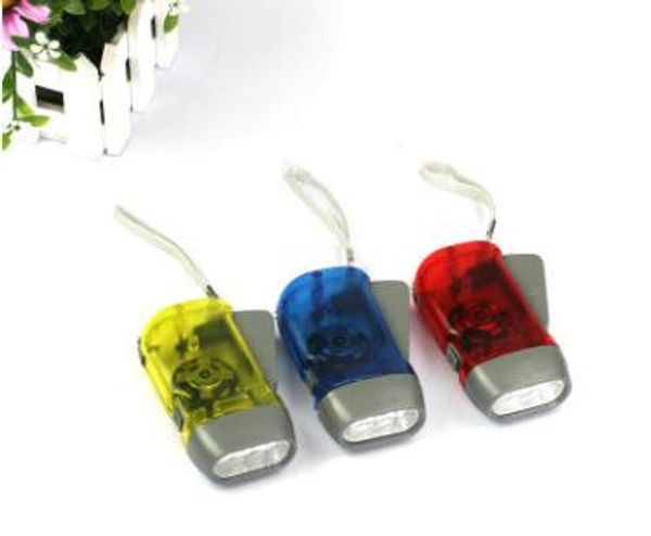 

3led hand press camping light torches energy-saving flashlight no battery dynamo night light outdoor hand press crank mixed color
