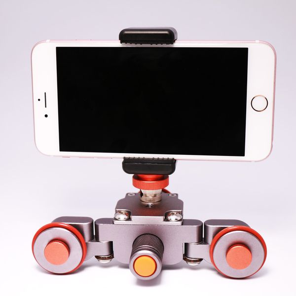 Freeshipping Flexível Motorizado Elétrico dolly 3-Wheel Polia Carro Trilho de Rolagem Slider para iPhone DSLR Camera Filmadora Celular