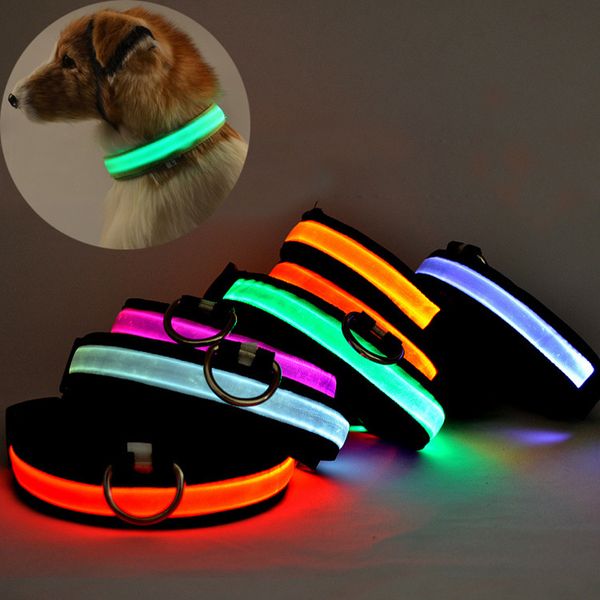 Haustier-Hunde-LED-Halsband, Haustier-Glühen, blinkendes LED-Halsband, Halskette, Leinen, verstellbar (S, M, L, XL), DHL-frei