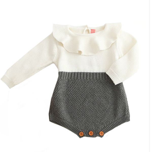 

baby boys infant rompers baby girls long sleeve jumpsuits ruffles princess girl sweet knitted overalls infant romper, Blue