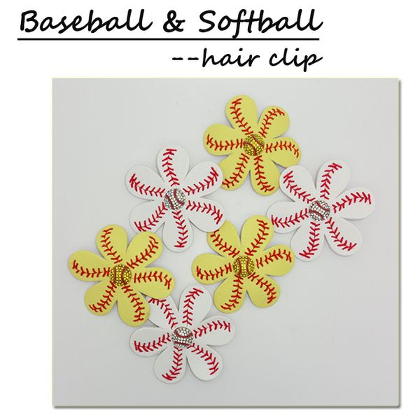 Softball-Blumen-Haarspange, Softball-Haarschleifen, Softball-Haarschleife, Baseball-Haarschleife