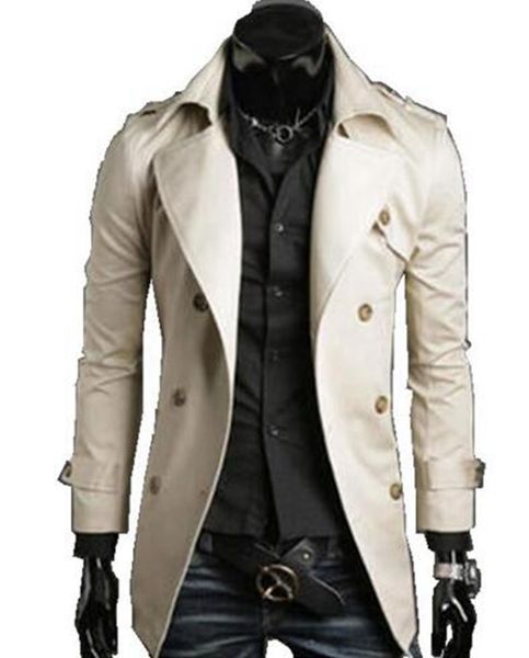 

новые мужские осень/зима в европе и культивировать свою мораль личности двубортный молодежная ткань пальто / m-2xl, Black