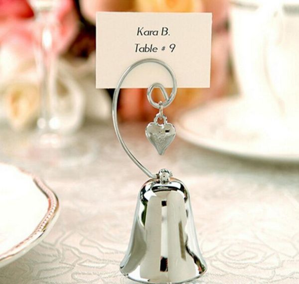 12 Stück Silber Glocke Herz Name Nummer Menü Tisch Platzkartenhalter Clip Hochzeit Babyparty Party Empfang Gastgeschenk