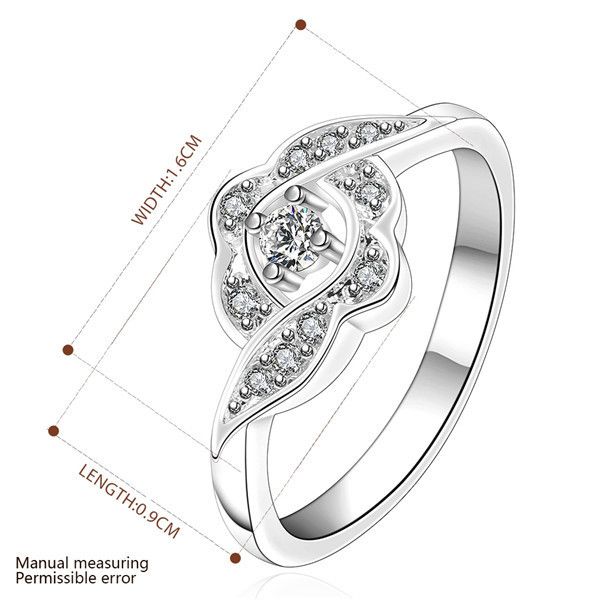 

gift love is open plated sterling silver finger ring fit women, 925 silver plate rings solitaire ring wedding rings er156, Slivery;golden