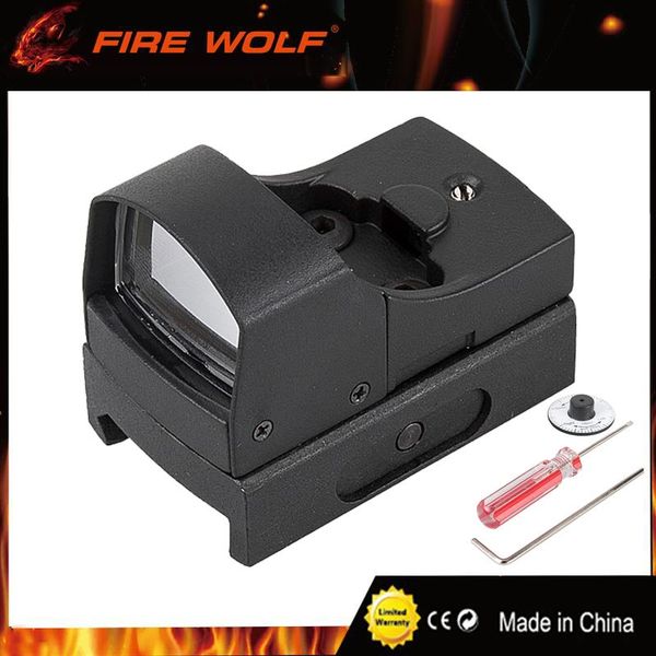 

FIRE WOLF Mini Red Dot Sight Reflex Red Green Dot Scope With On/Off Switch Airsoft Hunting Shooting with 20mm Rail Mount