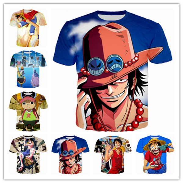

новые моды для мужчин / женщин one piece анимация луффи летний стиль смешно унисекс 3d печати повседневная футболка s - - - 5xl aa585, White;black