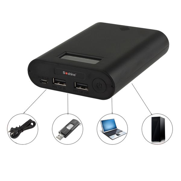 

Soshine E3S Portable Power Bank and Battery Charger with Dual USB and LCD Display for 18650 Battery BLL_90E