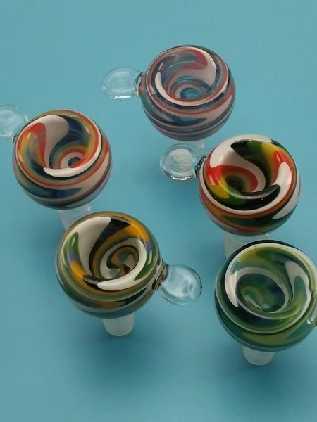 Высококачественный цветной парик Wag Стеклянная чаша, кусочки водопроводных труб, бонги, чаши, мужской шарнир, 14 мм и 18 мм, чаши для труб, аксессуары для курения
