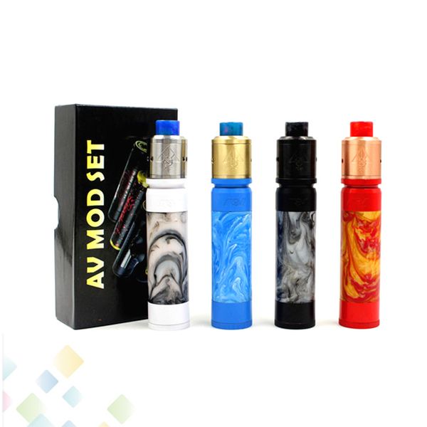 

Vaporizer 528 GOON Kit Electronic Cigarette with AV Resin Able Mod GOON 528 RDA Resin Drip Tip High quality DHL Free