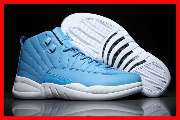 

2018 new 12 mens basketball premium white french blue wings ovo dynamic masters 12s gs men sport shoes running sneakers online, White;red