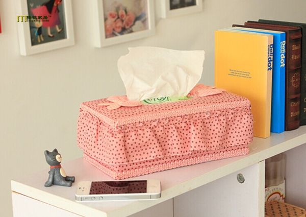 

wholesale- 1pc longming homew new arrival rural bow fabric fashion creative extraction box car tissue pumping hands carton box ok 0097