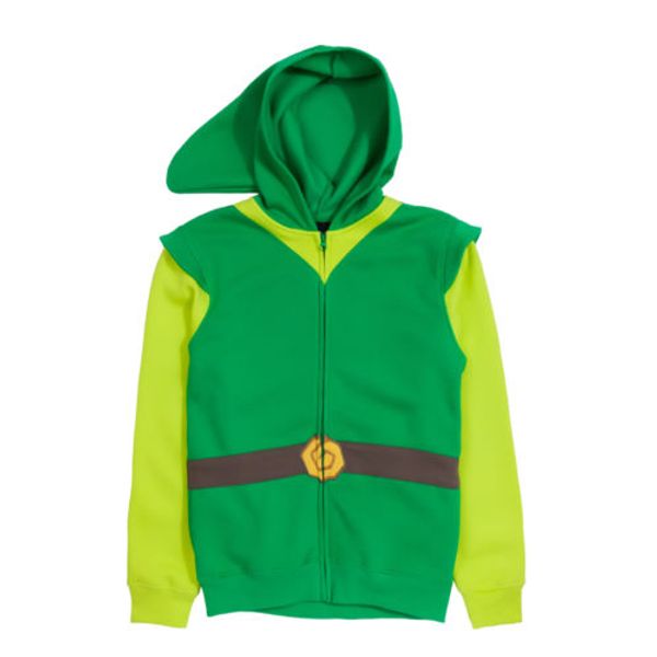 

the legend of zelda link hooded hyrule warriors zipper coat jacket green cosplay, Black