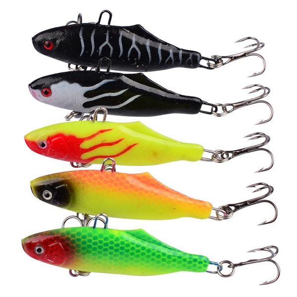 

3d eyes vib wobbler fishing lure 6.3cm 15g 5colors colorful plastic hard body jigging artificial bait