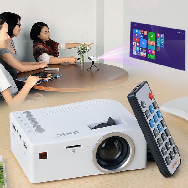 

original unic uc18 mini led projector portable pocket projectors multi-media player home theater game supports hdmi usb tf beamer