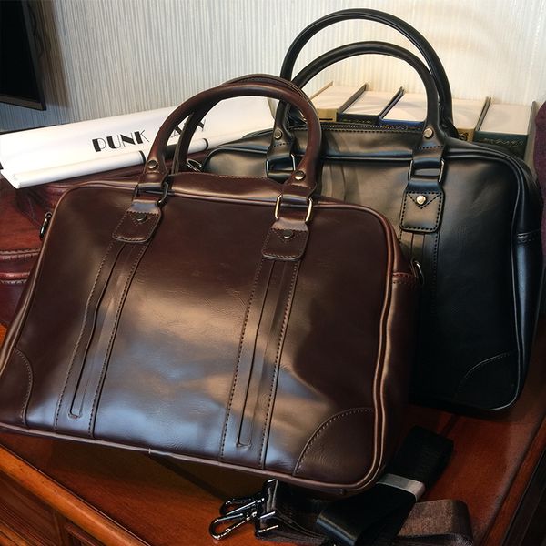 

wholesale- etonweag new 2017 men famous brands cow leather brown zipper medium business document shoulder bags vintage laphandbags