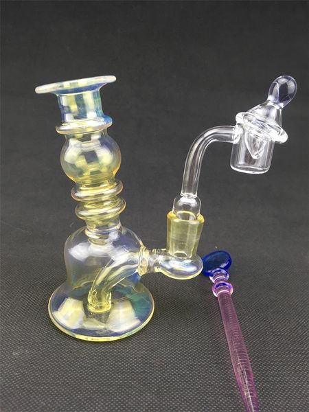 Gl hellgelbes Glas Shisha Bohrinsel Rauchpfeife, Bong 14mm gemeinsame Fabrik direkte Preiszugeständnisse