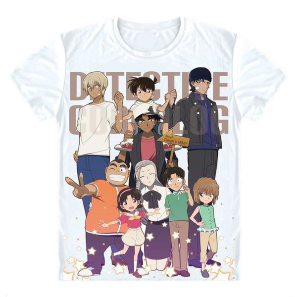 

anime shirt detective conan case closed t-shirts multi-style short jimmy kudo rachel moore cosplay motivs printed shirts tee-style133-no08, White;black