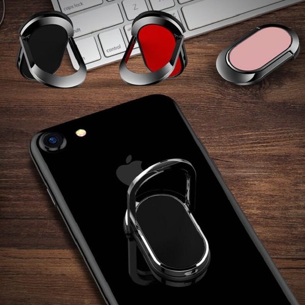 

universal finger ring phone stand holder, 360Â° 180Â°, zinc alloy ring strong adhesive tape, cell phone hold on magnetic car mount