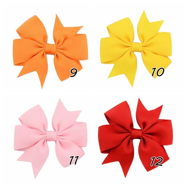

20pcs Bowknot hairpin 3 inch Barrettes grosgrain ribbon hair bows 20 colors children hair accessories baby hairbows girl hair clip