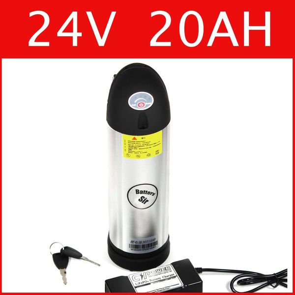 Batterie au lithium 24 V 20AH bouteille d'eau bouilloire batterie de vélo électrique batterie au lithium-ion 29.4 V + chargeur + BMS