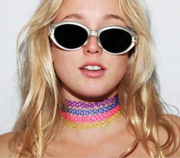 

fashion handmade vintage hippy stretch tattoo choker necklace elastic line punk grunge statement necklaces jewelry for women men 50pcs, Golden;silver