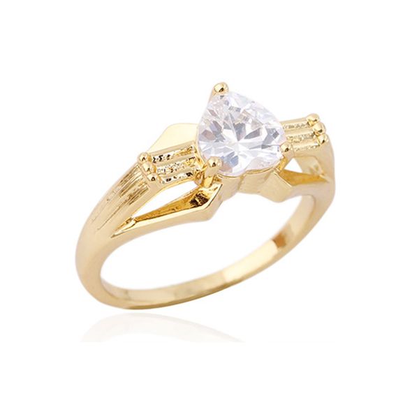 

Ювелирные Изделия Bijoux Желтое Золото Цвет Cut Heart Zircon CZ Обручальное Кольцо для Женщи