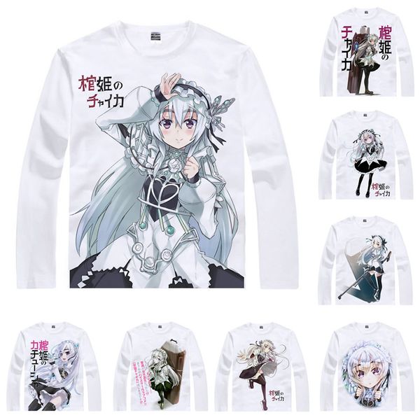 

anime shirt chaika - the coffin princess t-shirts multi-style long sleeve white-haired wizard chaika trabant cosplay motivs kawaii shirts, White;black