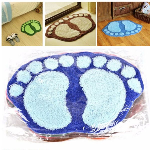

wholesale- bath mats anti-slip water absorbent bathroom plush door carpet bedroom rug blue waste-absorbing feet mat 60x40cm