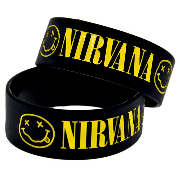 

Оптовая 50 Шт. / Лот Nirvana Силиконовый Браслет 1 Дюймов Широкий Показать свою поддержку для них, нося этот браслет