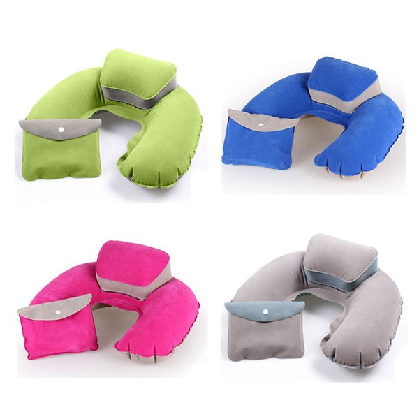 

wholesale- clasical 4 color inflatable travel pillow neck pillow, u shape, infatalbe, easy to carry, good air secure