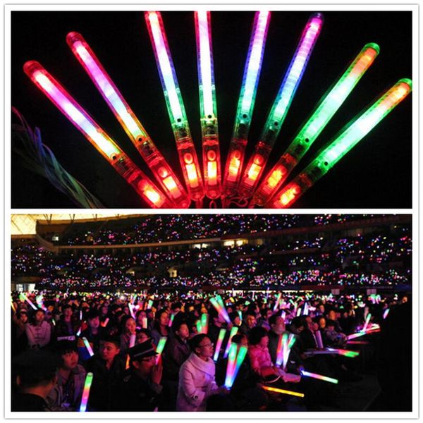 

Multi Colorful 3 Modes LED Flashing Night Light Lamp Glow Wand Sticks + strap Birthday Christmas Party festival Camp G082