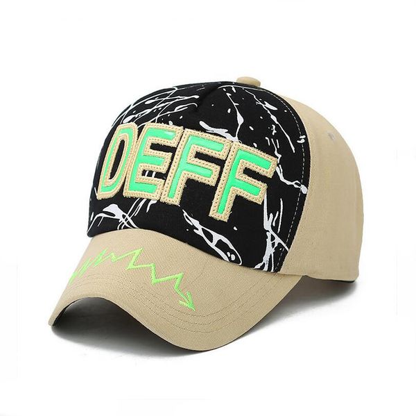 

spring new three-dimensional embroidery deff baseball cap men and women leisure cotton sun hat emb043, Blue;gray